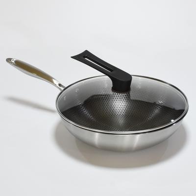 China Traditional Wholesale Kitchenware Nonstick Frying Pan Stainless Steel Pan Cookware for sale