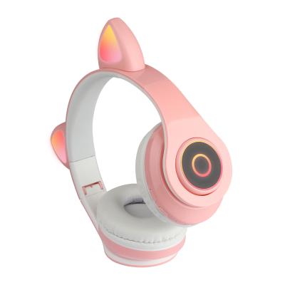 China Colorful Wireless Earphone Game 5.0 Gift Girls Gaming Headsets OEM Cat Ear Cute Style Wireless Earphone for sale