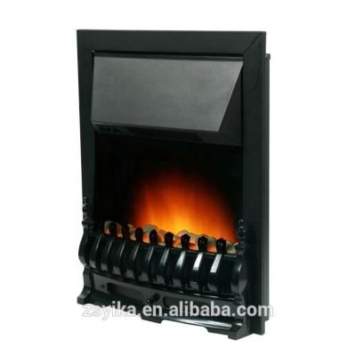 China Hotel New Design Black Mantel Decorative Fireplace Indoor Electric Heating Parts for sale