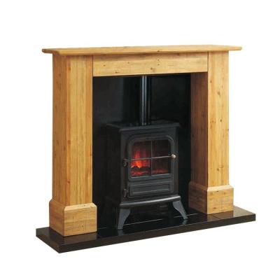 China 14 Inch Modern Wood Surround Insert Fireplaces Stoves Electric Heater With Mantel for sale