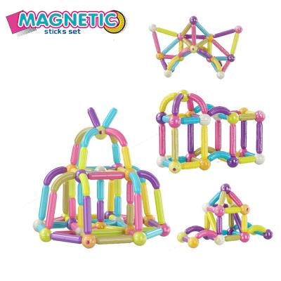 China Construction Toy 34 PCS Sticks And Balls Building Set Plastic Magnetic STEM Toy For Children for sale