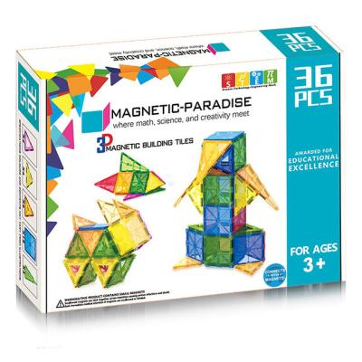 China Educational Toy Magnetic Building Tiles Factory Direct Selling 2020 Children Magnetic Building Toy 36pcs Tiles for sale