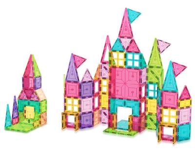 China 100PCS Construction Toy PULL BACK Magnetic Building Tiles Magnetic Blocks Educational Toys For 3+Kids for sale