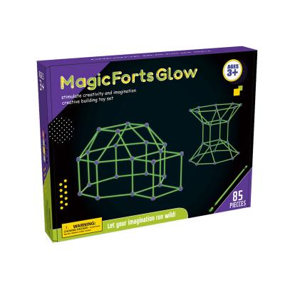 China DIY 85 PCS Glow-in-the-Dark Building Fort Poke Toys For Kids for sale