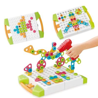 China Educational Toys PULL BACK Engineering Toys with Toys and Button Art Kit, DIY Construction Electric Drill Puzzle Building Blocks for Kids for sale