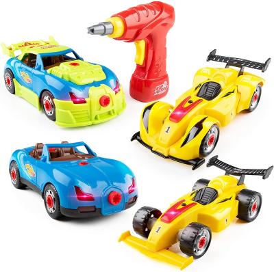 China Eco-Friendly Material Take Apart Race Car Toys Build Your Own Toy Car with 30 Piece Constructions Set Toy Building Car with Engine Sounds and Lights for sale