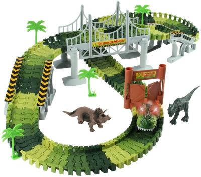 China Education Race Track Dinosaur World Bridge Create A Piece Road 142 Toy Car And Flexible Track Playset Toy Cars for sale