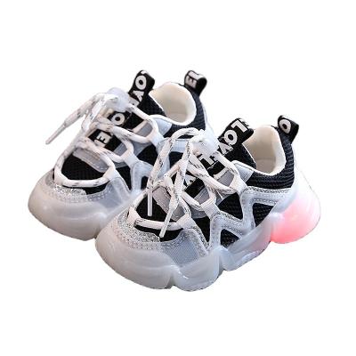 China Breathable High Quality New Arrival Organic Export Import Soft Sole Shoes Non Slip Footware Baby LED Light Sports Shoes For Boys And Girls for sale