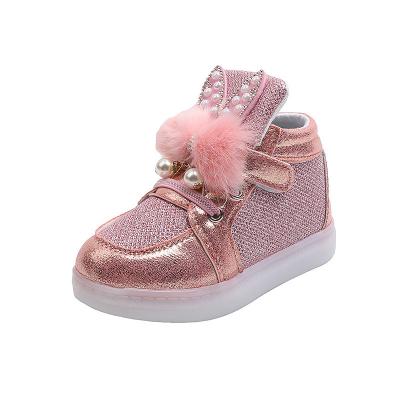 China 2021 Leather Breathable Kids Anti-slippery Colorful Lights Shine Shoes For Men And Women Kids Shoes Sport Girls' Shoes Sneakers for sale