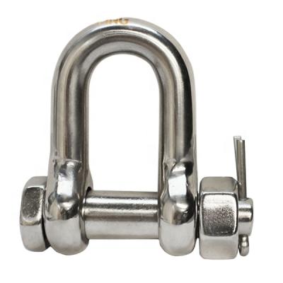 China Heavy Industry China Manufacturer Stainless Steel Polished AISI304 AISI316 A2 A4 Lifting Bolt Type Safety Chain Dee Shackles for sale