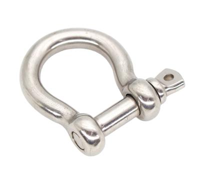 China Heavy Industry Polished Stainless Steel A2 A4 SS304 SS316 Safety Screw Collar Pin Screw Pin Anchor Bow European Type Shackle for sale