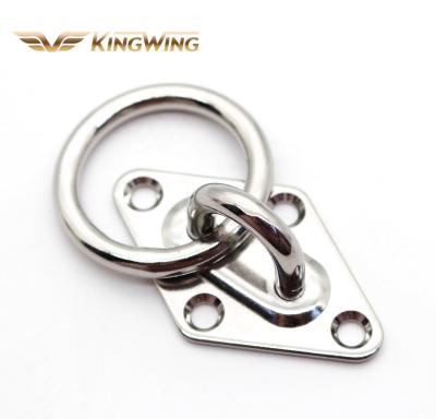 China Stainless Steel Marine Deck Hardware Stainless Steel AISI304 AISI316 A2 A4 Diamond Eye Plate Pad Eye with Ring for sale