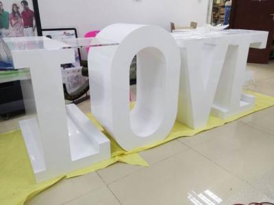 China White Large Wooden LED Love Marquee Letters Free Standing For Wedding Lights for sale