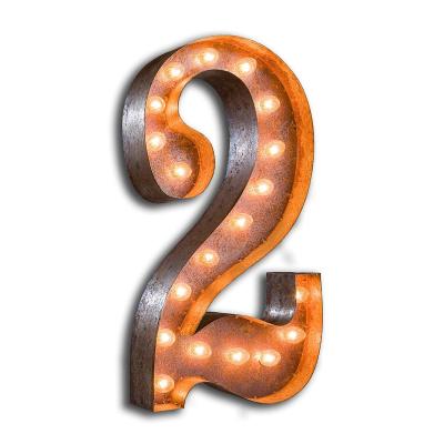 China Circus Style LED Marquee Letters And Numbers Vintage Light Up Signs 12'' / 9'' for sale