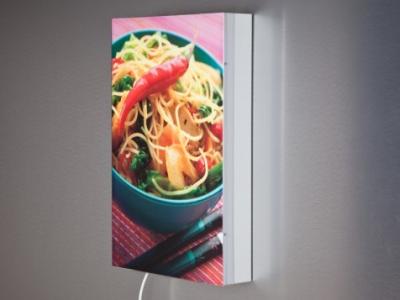 China 80MM Frameless Fabric LED Light Box Single Sided for Menu Display for sale