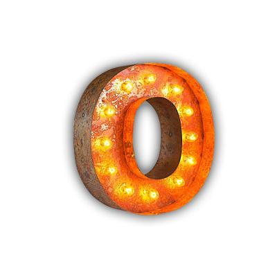 China Home Decorative Lit Vintage Letter Lights / LED Carnival Lights Alphabet Letter O for sale