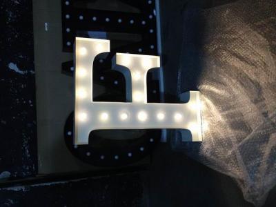 China Vintage Style Light Up LED Carnival Lights Metal Letter Sign Battery Powered for sale