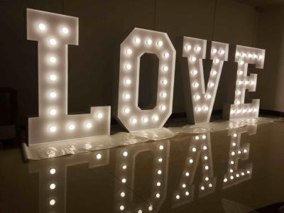 China Large 21'' LED Decorative Love Light Letters Warm White For Wedding High Brightness for sale