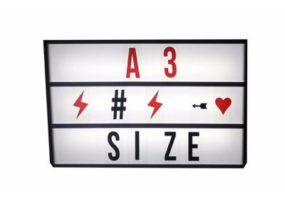 China Acrylic Diy Cinematic Light Box Coloured Letters , Customisable Lightbox Battery Operated for sale