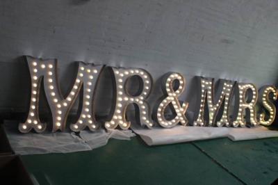 China Metal Alphabet LED Lighted Sign Letters , Night Wedding Name Letter Lights for sale