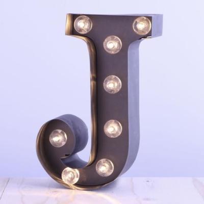 China Metal Alphabet LED Carnival Letter Lights Circus Style Light Up Sign 12'' & 9'' for sale