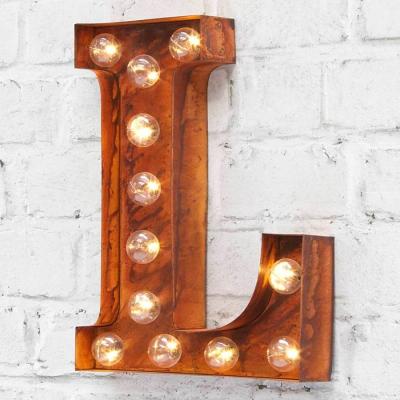 China 12 Inch / 9 Inch LED Carnival Lights , Vintage Alphabet Battery Light Letters for sale