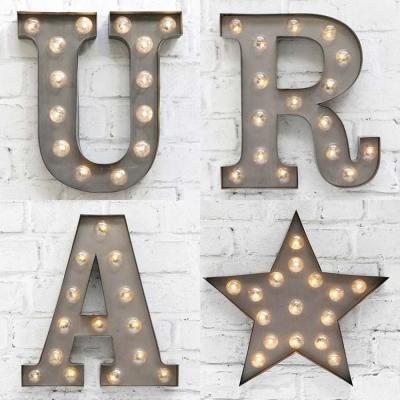 China Vintage Metal Small Marquee Letter Lights For XMAS / Wedding Party Decor for sale