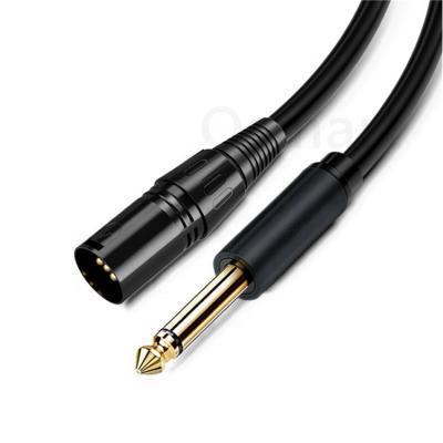 China Microphone balanced XLR male to 1/4 6.35mm cable, XLR to TRS cable, 6.35mm to XLR patch cable for sale