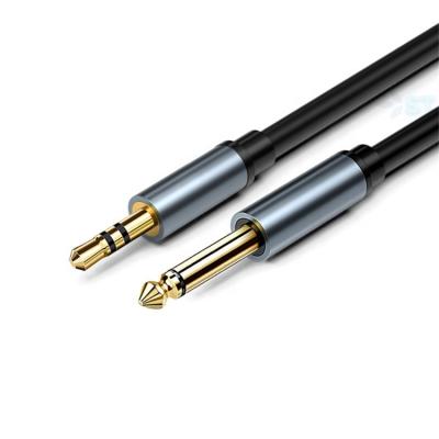 China High Quality Microphone 3.5mm to 6.35mm Audio Cable, 6.35mm 1/4 inch TS to 3.5mm 1/8 inch TRS Cable for sale