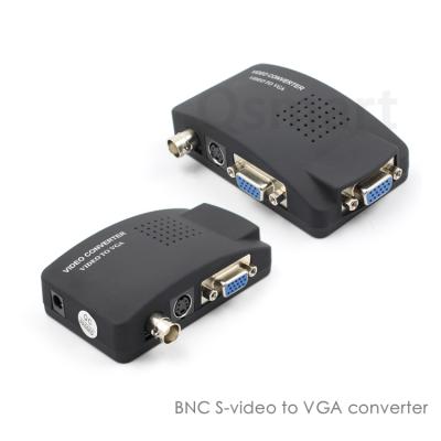 China CCTV Camera BNC S Video to VGA Laptop PC VGA Monitor Converter Adapter Box, BNC S-video to VGA Converter QS AVCT1015 for sale