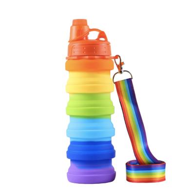 China Popular Super Selling Free Squeeze Custom Silicone Viable Hot Selling Private Label Collapsible Collapsible Soft Water Bottle for sale