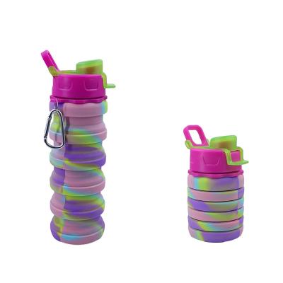 China Amazon Sustainable Free High Quality Expandable Folding Collapsible Travel Sports Silicone Drinking Collapsible Water Bottle for sale