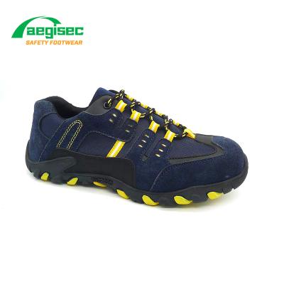 China AEGISEC unique rubber safety shoes men priced breathable cheap cow suede anti slip work compound toe seguridad cap bota shoes work for sale