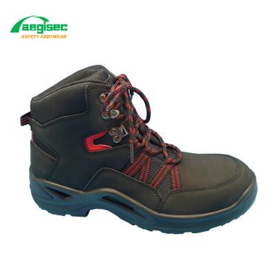 China Nubuck Leather Breathable Steel Leather Slip Resistant ESD Cap Toe Cap ESD Safety Shoes Sole PU Work Safety Boots Calzado de seguridad d'AEGISEC for sale