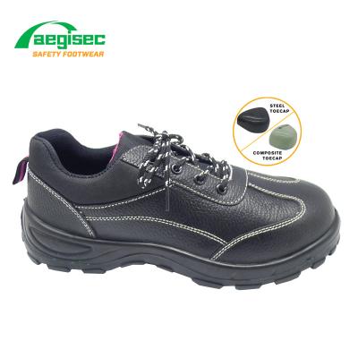 China AEGISEC Brand Breathable Leather Oil Resistant Slip Resistant Cow Leather Sole PU Shoes Men Work Steel Toe Cap Occupational Safety Shoes For Men for sale