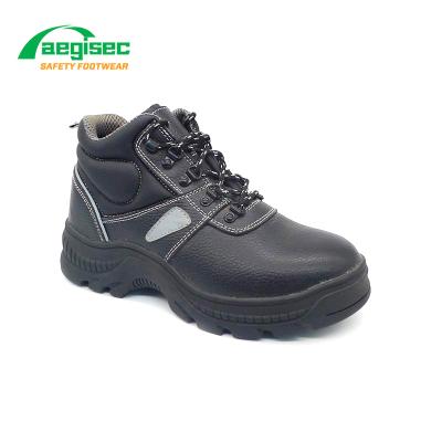 China AEGISEC Breathable CE Steel Toe Cap Work Safety Shoes Scare Slip Leather Oil Resistant Industrial Work Safety Rubber Sole Boots For Men for sale