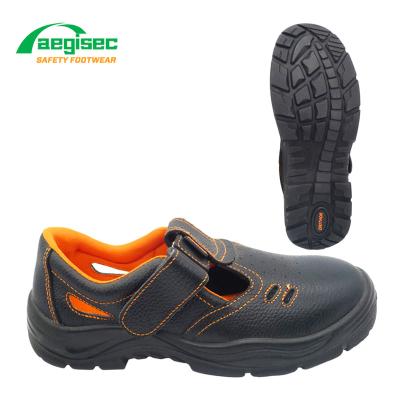 China AEGISEC PU Summer Safety Shoes Men Sole Work Low Toe Ankle Cap Bota De Seguridad Cow Leather Breathable Steel Oil Slip for sale