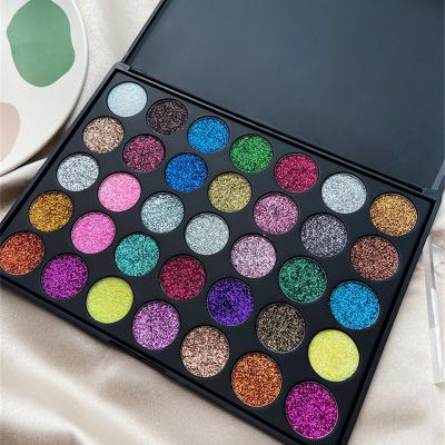 China Earth Tones Party Eyeshadow Makeup Private Label 35 Colors Vegan Body Shimmer Glitter Eyeshadow Palette DIY for sale