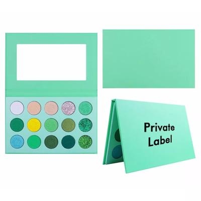 China 2022 Custom Logo Private Label Eye Shadow Palette Vegan 15 Colors Waterproof Eyeshadow Palette Cardboard Makeup Cosmetics for sale