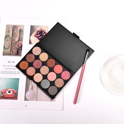 China Earth Tones 15 Colors Eyeshadow Palette Black Packaging Custom Personalized Eyeshadow Palette for sale