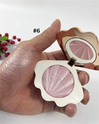 China Cute Vegan Waterproof Makeup Shimmer Face Shell Bronzer Single Pressed Powder Single Shimmer Highlighter Bar for sale