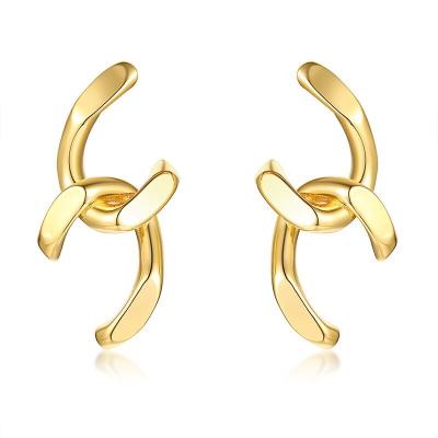 China Large Gold CLASSIC Chunky Stud Earrings Stainless Steel Link Chain For Women Ear Mail Statement 45mm*24mm Large Ladies Earring Wholesale for sale