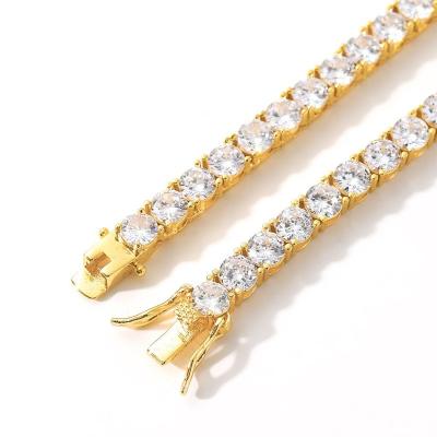 China CLASSIC 4mm Fashion Zircon Brass Gemstone Crystal Diamond Tennis Bracelet Women Jewelry for sale