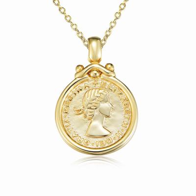 China Vintage Jewelry Miner Eye Queen Moon World Map Zodiac Sign Pendant Necklace 925 Joyas de Plata Con Halskette Coin Necklace for sale