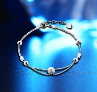 China FASHIONABLE Wholesale Price 925 Sterling Silver Bracelet 18k Gold Bracelet Custom Bead Chain Accessories Niche Design Transfer Bead for sale