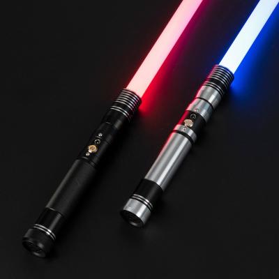 China Toobaxsaber duel warrior RGB swing lightsaber 16 aluminum polycarbonate alloy lightsaber blowing police 16 color change metal handle sound lock soft sets for sale