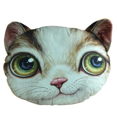 China Kids Gift 3D Cartoon Toy Stuffed Animal Cat Custom Logo Shaped Plush Pillow For Kid Hugging for sale