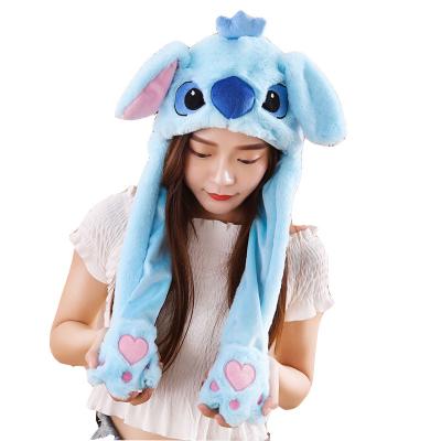 China Pretty Gift Bunny Rabbit Hat Funny Kawai Plush Led Light Glowing Moving Ear Hat Animal Flap Cosplay Party Holiday Hat Jumping Unicorn toy for sale