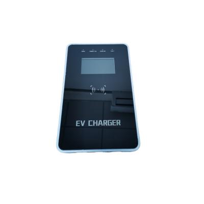 China Tempered glass Type2 11kw wallbox ev charger AC 16A 3-phase LCD screen ev charging station ev charger wallbox for sale