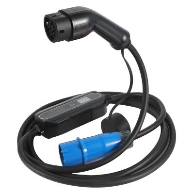 China Sabic CEE Plug 16A 250V Mode2-Type2 with display screen EV charger cable EV charger portable ev car for sale